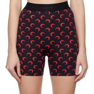 Marine Serre Exclusive Black & Red Regenerated All Over Moon Sport Shorts